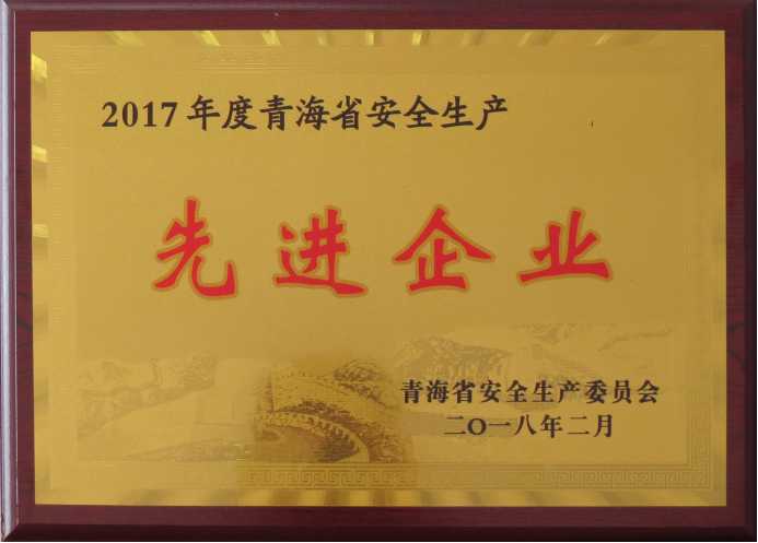 星空娱乐工投荣获2017年度“青海省安全生产先进企业”荣誉称号